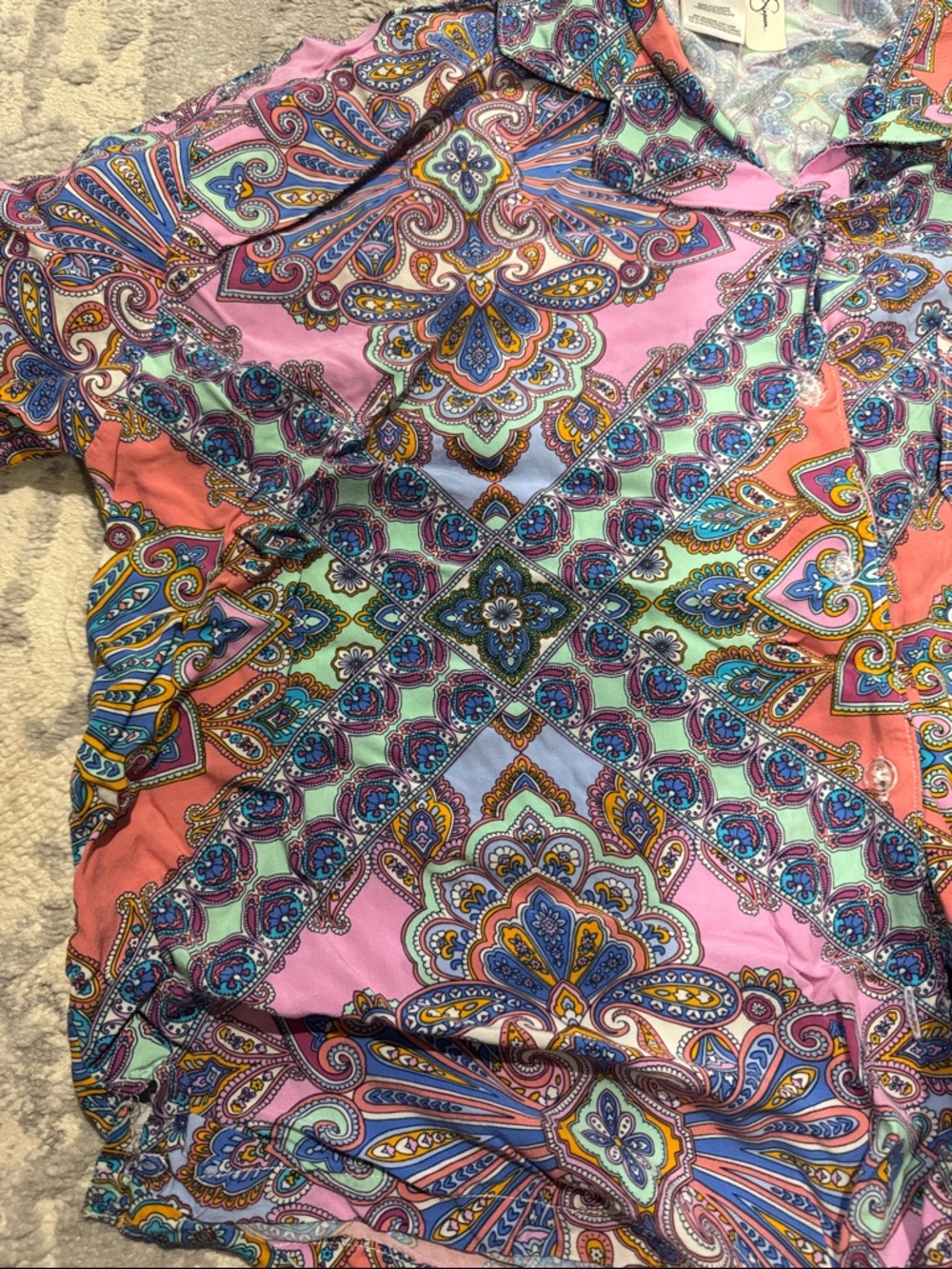 Jessica Simpson Multicolor Paisley Short Set - Picture 4 of 8